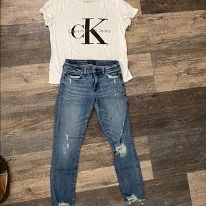 Calvin Klein jeans white t shirt and A&f jeans